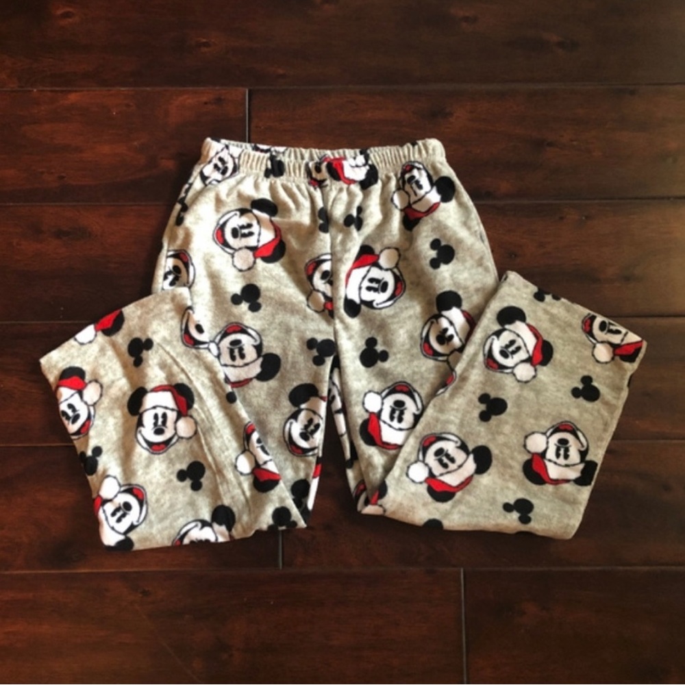 NWT Kids Boy Girl Mickey Mouse Disney Holiday Pajama Pants Bottoms Fleece size 6